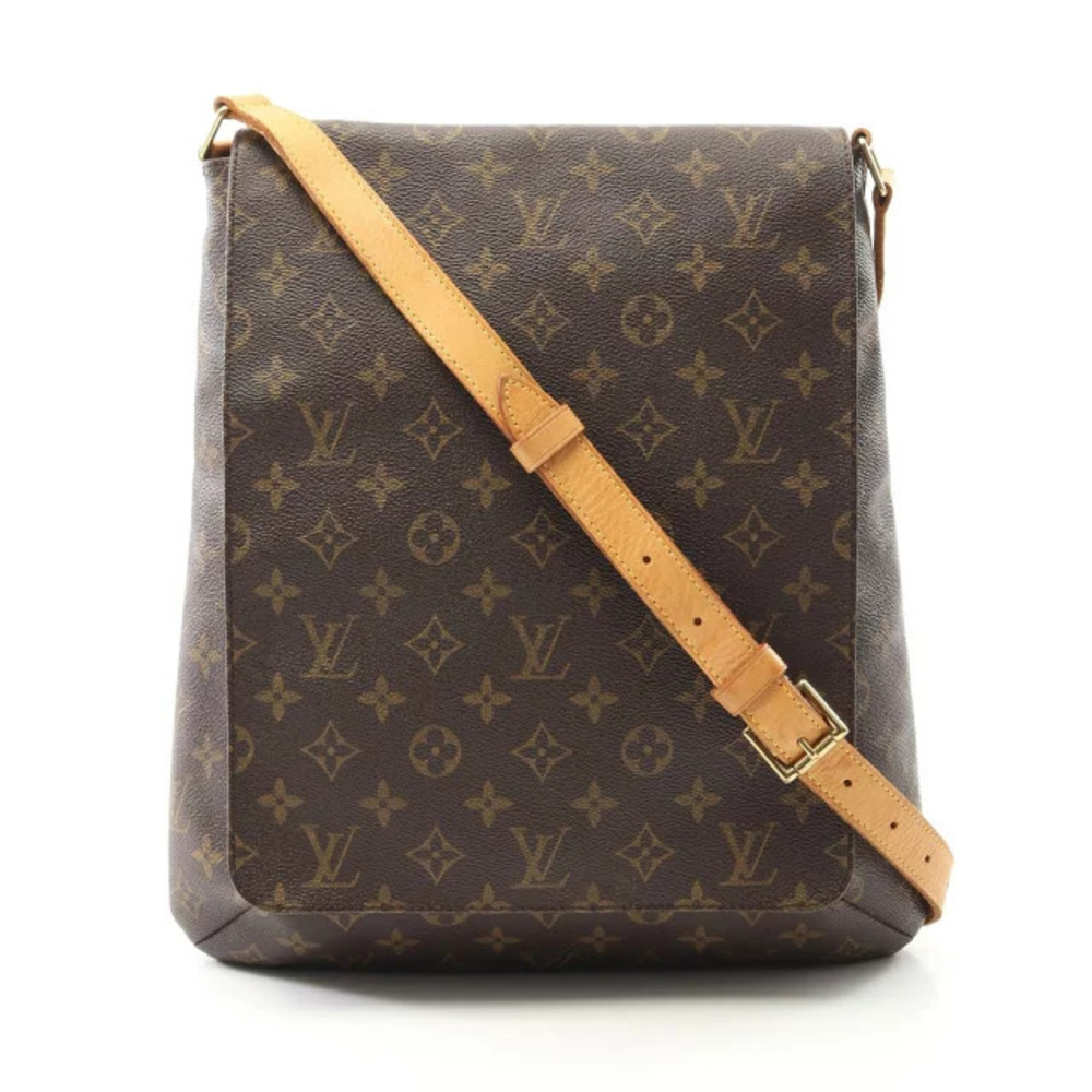 Louis Vuitton Musette Monogram Shoulder Bag Canvas Leather Brown